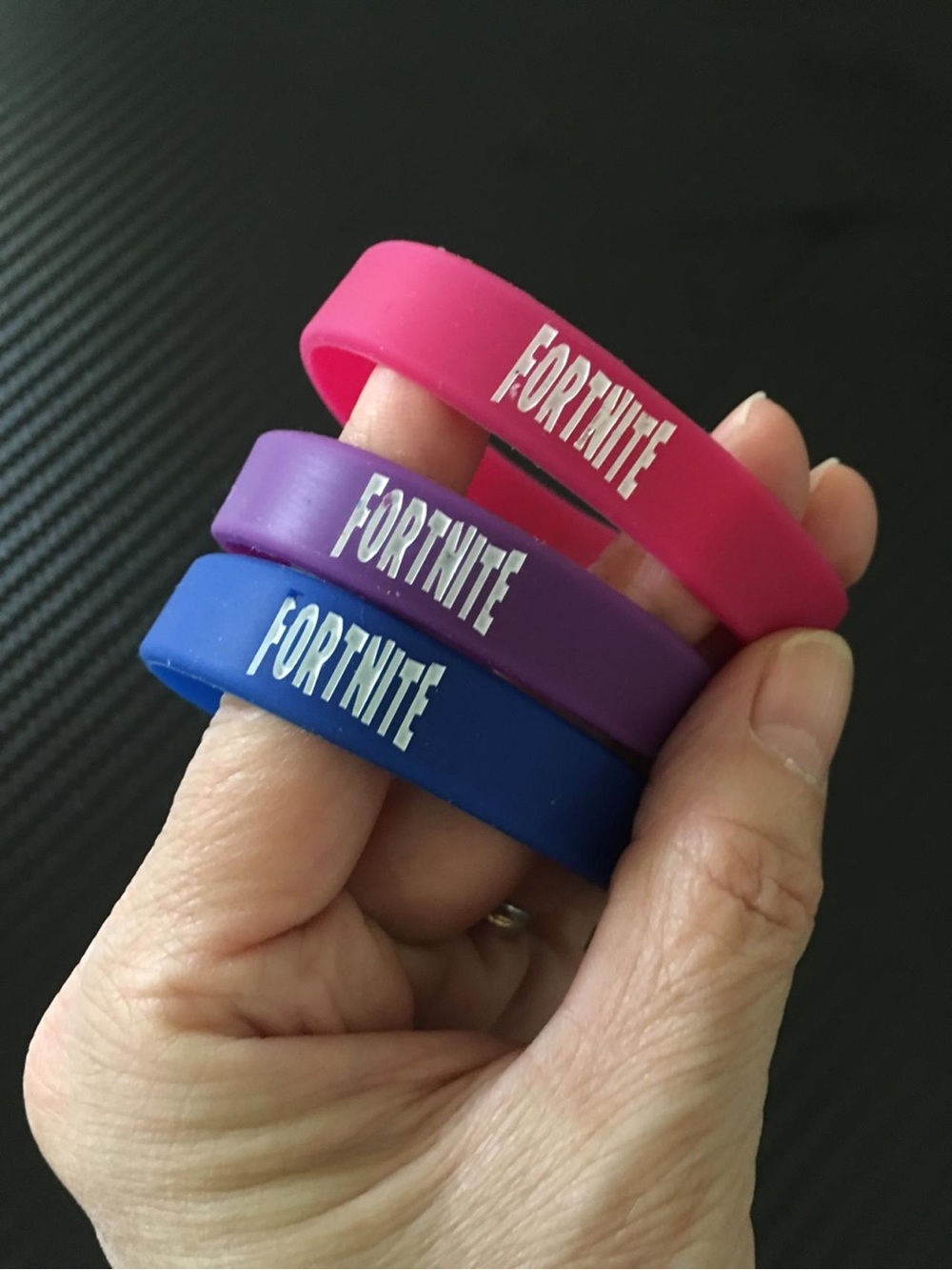 Kids Silicone Wristbands - Pink, Purple, Blue